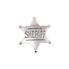 Sheriff Badge Pin - Classic Zinc Alloy Star Design for Cosplay and Party Costumes - Perfect for Western Theme, Halloween, and Collectors