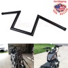 Twom 1" Motorcycle 8" Black Rise Ape Hanger Handlebars Z-Bar