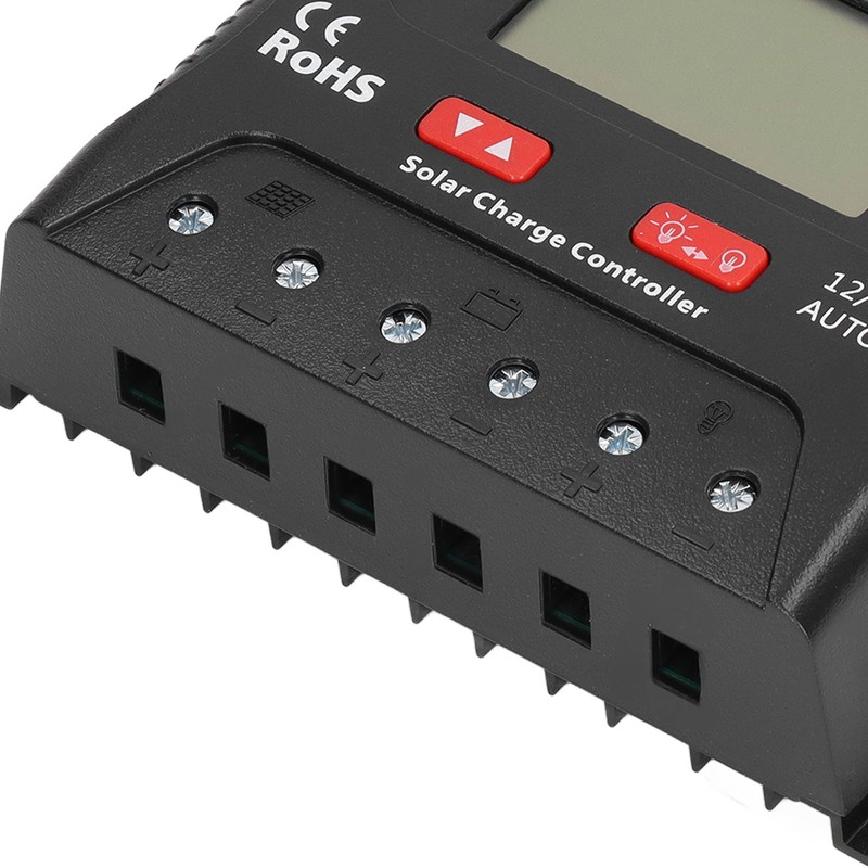 Solar Charge Discharge Controller LCD Display 3 Stage PWM Solar