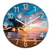 XFM Beach Wall Clocks Battery Operated 16 Inch Silent Non-Ticking