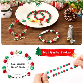 JULMELON 5 PCS Christmas Bracelet Set,Colorful Friendship Bracelet, Friendship Bracelets with Mini Christmas Tree,Noel Letters,Surfer Bracelets Set Friendship Bracelets for Women Gift
