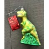 New St Nicholas Square GREEN T-REX DINOSAUR Glass Ornament NWT