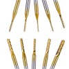 Bestgle 10Pcs 0.8-3.175mm Tungsten Carbide Titanium Coat End Mill Engraving