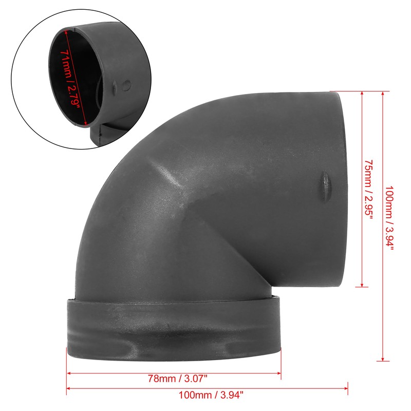 X AUTOHAUX 75mm Car Heater Warm Air Ducting Pipe Elbow