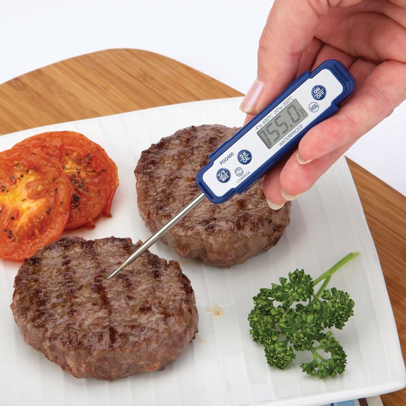 Comark PDQ400 High Speed High Accuracy Dishwasher Safe Thermometer,Blue,4/5(W)x 6(L)"/