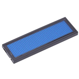Message Tag Name Badge Mini LED Digital Programmable Scrolling Name Message Tag Badge with Magnet Pin 10 Display Animations Label (Blue)