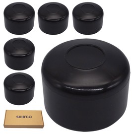 SKIR'CO Pack of 6 Fence Post Caps Round 42 mm Black Plastic Caps for Round Fence Posts Fence Post Covers Black RAL 9005 Colour