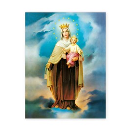 Our Lady of Mount Carmel Gold Embossed Italian Print Poster, 19"x27"