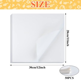 BOUIEXYE 50 Pieces White Butcher Paper Precut Butcher Paper 12 x 11 inch Square Meat Sheet Thicken Disposable Butcher Paper Sheets No Wax Butcher Paper for Wrapping Meat Sublimation Heat Press