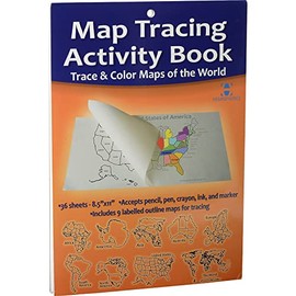 Waypoint Geographic World and USA Tracing Activity Book, Tracing Paper Coloring Book with Maps, Interactive Learning Resources for Kids, 9.5" L x 6.5" W x 2.5" H