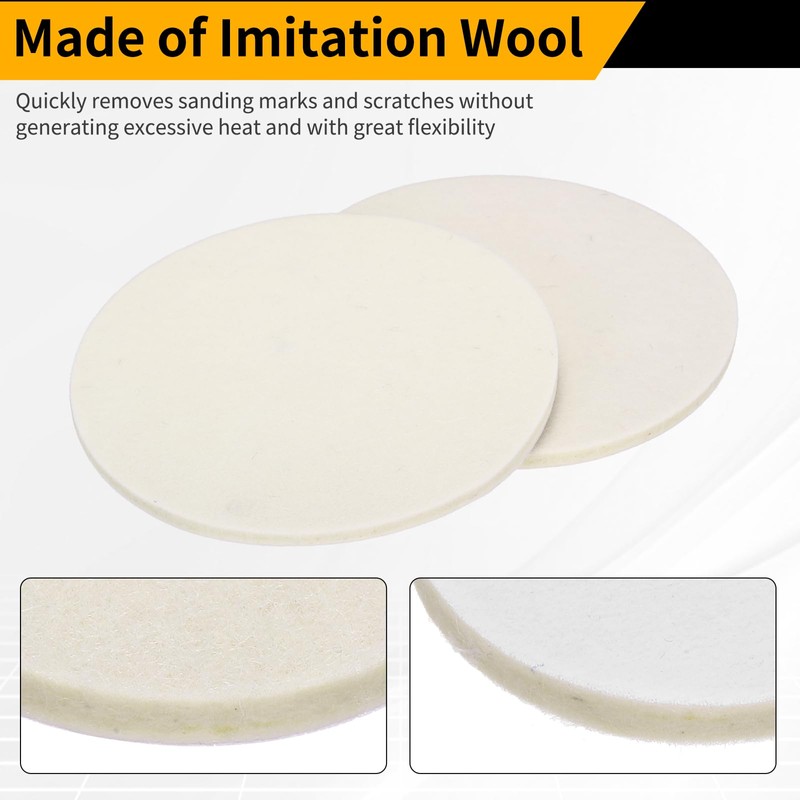 WorkBless 5PCS Wool Felt Polishing Pads, 7 Inch Buffing Wheel