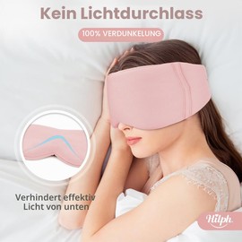 Hilph Eye Mask, Sleeping Mask, Blackout with Closure, Sleeping Mask for Men and Women, Eye Mask for Sleeping, Pink, Soft Eye Cover for Sleeping, Breathable