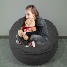 FATORM Bean Bag Chairs Cover for Kids(No Filler),2ft Stuffed Animal Bean Bag Storage for Kids Girls Toddlers Teens