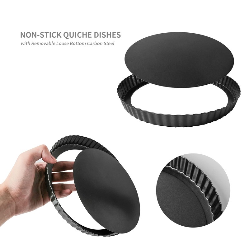 AZKEEGREY 2 Pack Non-Stick Quiche Dishes for The Oven 24cm