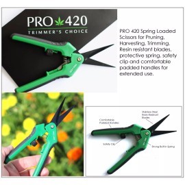 PRO 420 Bud Trimming Scissors-2 PACK-Spring Loaded & Bonsai Scissors for Harvest