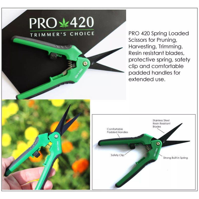 PRO 420 Bud Trimming Scissors-2 PACK-Spring Loaded & Bonsai Scissors
