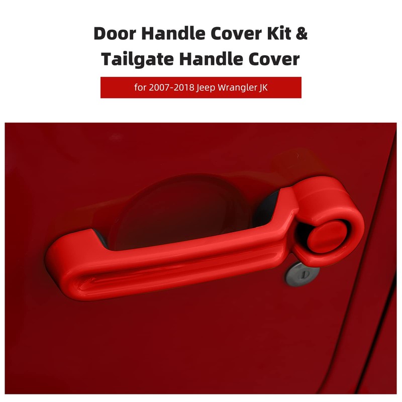 CheroCar for Jeep JK Door Handle Cover Kit & Tailgate
