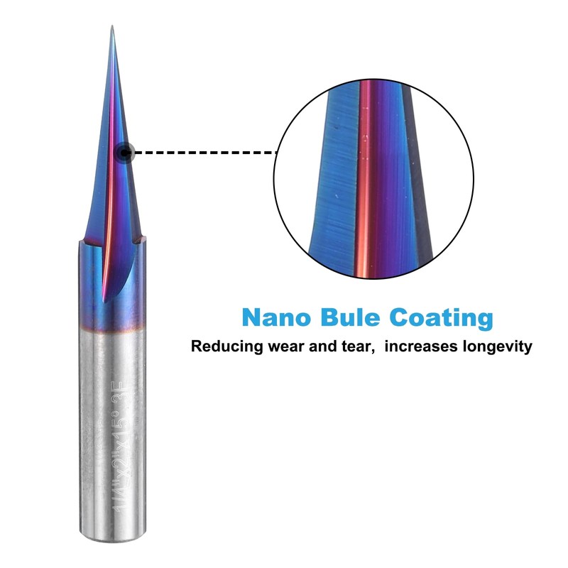 uxcell 2 Pcs 15 Degree V Groove Engraving Router Bits