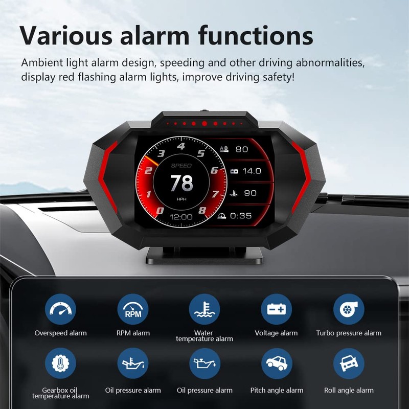 MAIMEIMI OBD2 Heads Up Display for Car, OBD2 & GPS