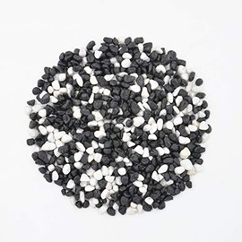 CNZ Aquarium Gravel Black & White Mix for Plant Aquariums, Landscaping, Home Decor, 0.25"-0.45", 5-Pound