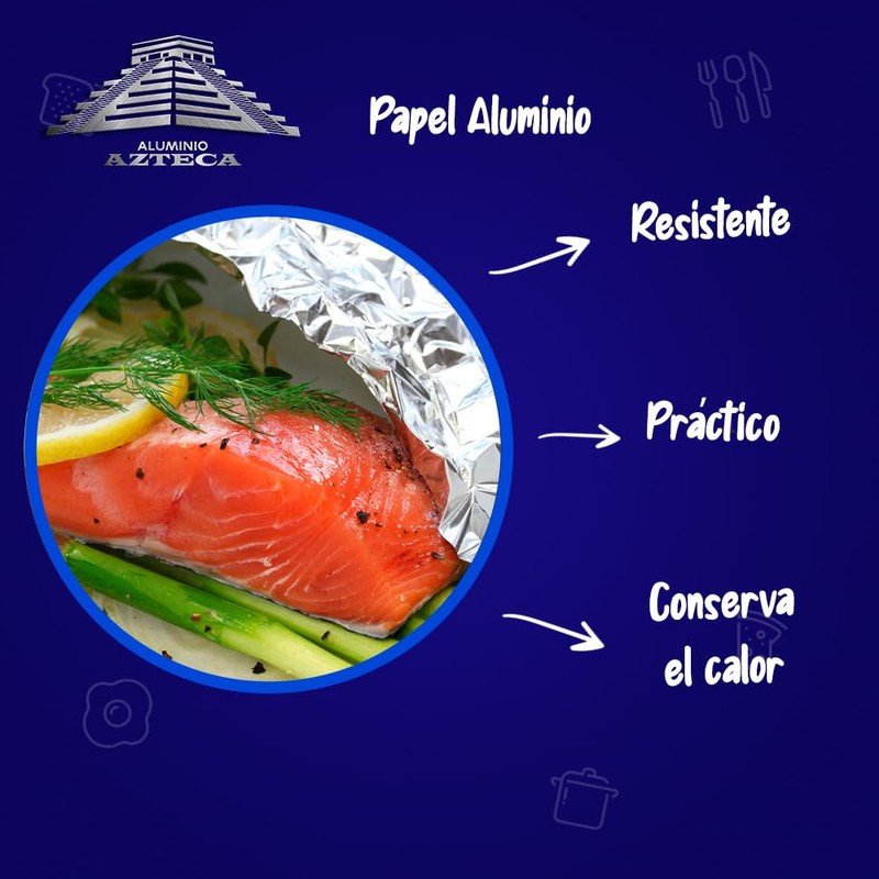 Aluminio Azteca, Rollo de Papel Aluminio, modelo 200 calidad superior