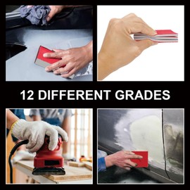 36Pcs Grit Sanding Sponge Set, 180-4000 Grit Sanding Pads, Wet and Dry Blocks Sandpapers Sheets for automotive, metal, furniture polishing