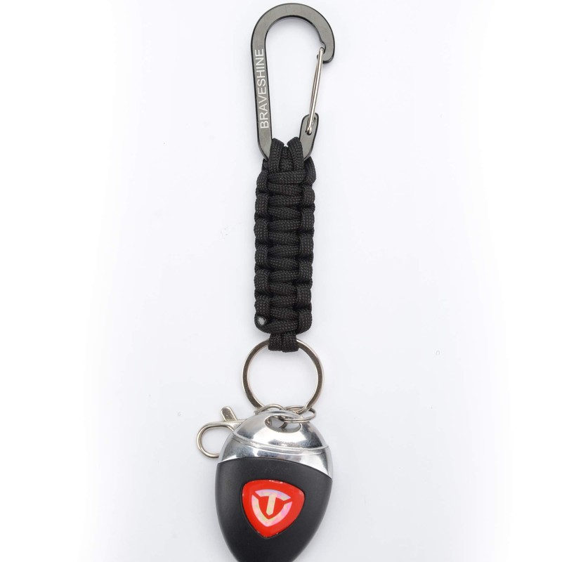 BRAVESHINE Double Head Paracord Braided Carabiner Paracord Lanyard Keychain Keychain