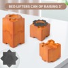 Wood Bed Risers with Non-Slip Rubber Pad, Stackable Furniture Risers