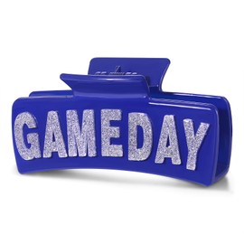 PHALIN Game Day Hair Clip for Women 4 inches Sport Football Hair Claw Blue White Acrylic Claw Clips Football Mom Hair Accessories Game Day Outfits Sport Party Favors Gifts