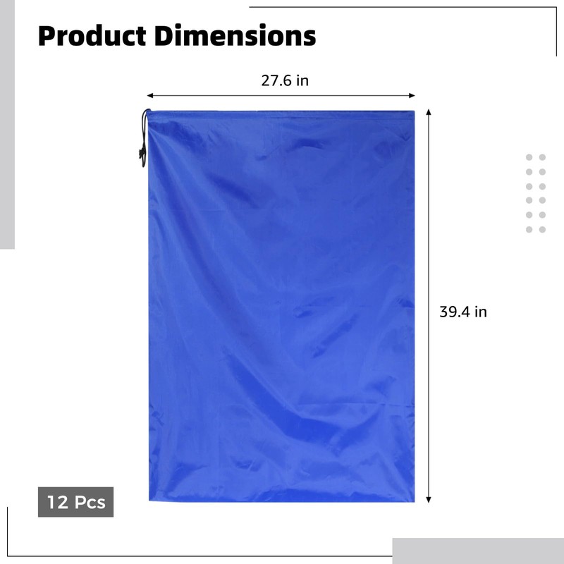 12 Pcs Extra Large Laundry Bags - 27.6×39.4" Drawstring Storage