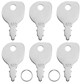 XYQMLY 6 Pack 430 Ignition Key + 2 Key Rings, Replacement Set for Lawn Mower Equipment - Compatible with Briggs & Stratton 691959 & Other Major Brands