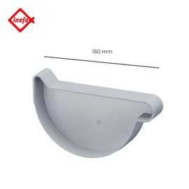 Inefa End NW 180 Grey Right Lens Plastic, Gutters, Roof Drain Grey St