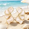 White Flower Earrings for Women Irregular Petal Earrings Floral Statement