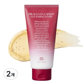 Milk Touch Plum Vita Capsule Cleansing Foam, 300ml, 2 pcs / 밀크터치 서양자두 비타 캡슐 클렌징폼, 300ml, 2개