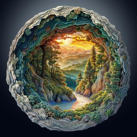 Wooden Puzzles for Adults, 3D Cave Forest Wooden Jigsaw Puzzle, Unique Shape Puzzles, Interesting Home Decoration, Jigsaw Puzzle for Adults and Kid(L, 300pcs, 13.4 * 13.3in)