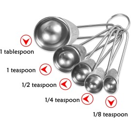 Antrader Measuring Spoons, Stainless Steel 5-Piece Set