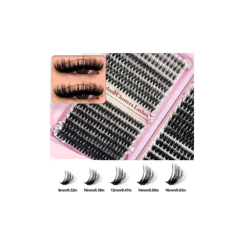 Pestañas Postizas 740 Piezas, Volumen Natural, Kit Profesion Negro D