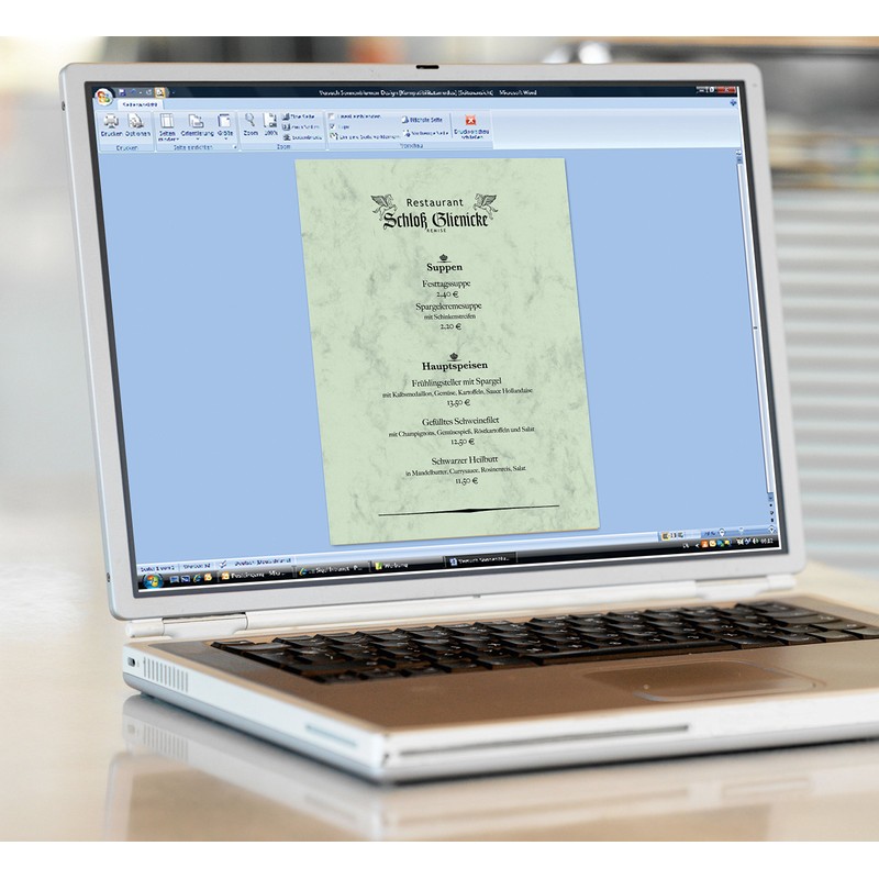 Sigel DP263 Marbled Writing Paper A4 pastel green, 90 gsm