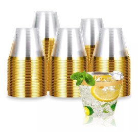 BAIXIBT-127 50 Vasos Desechables De Plástico Tipo Cristal Premium, 9 Oz