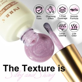 NXJ INFILILA 0.5 OZ Cat Eye Gel Polish, 15ML Holographic Glitter Shimmer Translucent Jelly Color Magnetic Baby Pink Nail Polish for Nail Art Manicure Salon DIY at Home JB03