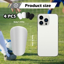 Set of 4 Mini Shin Pads 8 x 5 cm Football Mini Shin Pads DIY Paintable (Black & White)