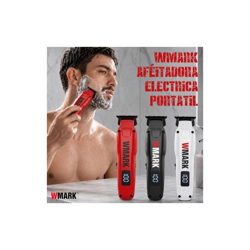WMARK1205 Maquina Para Cortar Cabello,Profesional,Inalámbrica,7000 RPM Rojo