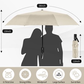 Seniny Windproof Travel Umbrella, Automatic Umbrellas for Rain, Portable & Compact for Backpack, Strong UV Umbrella for Protection, Folding Small for Car, Sun Umbrellas for Walking