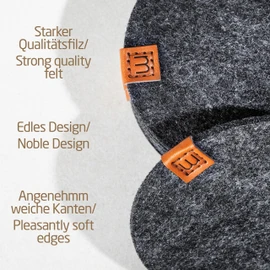 MIQIO Felt Coasters Round - Set of 8, Various Sizes (4/6/7.9/9.8 in), Light Grey & Dark Grey, Premium Table Coasters
