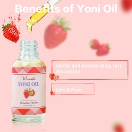2 Packs Yoni Oil for Women, Natural Feminine Oil, Ph Balanced for Women, Eliminates Odor and Soothes, 100% Natural Feminine Deodorant Made with Strawberry Oils (1 fl oz/30 ml)