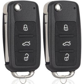 Key Fob Keyless Entry Remote Control Compatible with VW Beetle CC Eos Golf GTi Jetta Passat Passat CC Tiguan Touareg Car Key Replacement for NBG010180T, Pack of 2