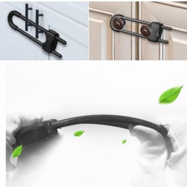 Sliding Cabinet Lock,4 Pack Child Safety Locks Cabinet Locks Baby Safety Locks,For Knob Handle On Doors Cabinets Drawers Dressers Fridge Cupboard Closet（Black）