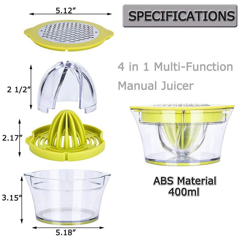 Drizom Citrus Lemon Orange Juicer Manual Hand Squeezer with Built-in