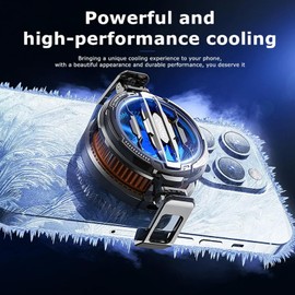 Magnetic Phone Cooler Cell Phone Cooler, Phone Fan Cooler for 2.83-3.66 inches iOS/Android Semiconductor Heatsink Cooling for Gaming
