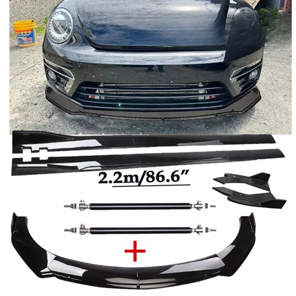 Unbranded Front Bumper Lip Splitter Spoiler Side Skirt Strut Rod